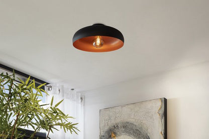 EGLO Mogano Plafondlamp - E27 - Ø 40 cm - Zwart/Koper
