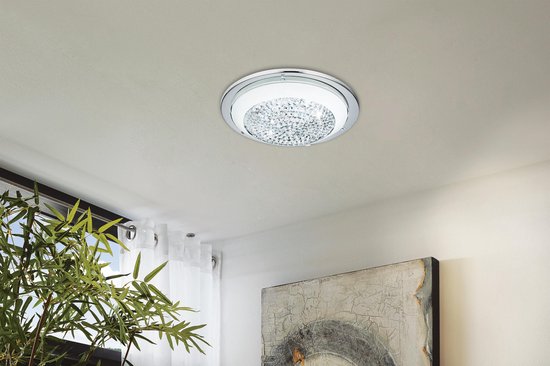 EGLO Acolla Plafond- en Wandlamp - LED - Ø 29 cm - Chroom/Wit Tweede kans