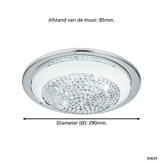 EGLO Acolla Plafond- en Wandlamp - LED - Ø 29 cm - Chroom/Wit Tweede kans