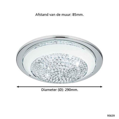 EGLO Acolla Plafond- en Wandlamp - LED - Ø 29 cm - Chroom/Wit Tweede kans