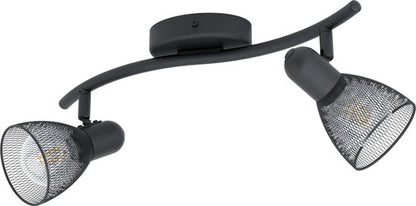 EGLO Carovigno Opbouwspot - 2 lichts - 34 cm. - E27 - zwart/rooster Tweede kans