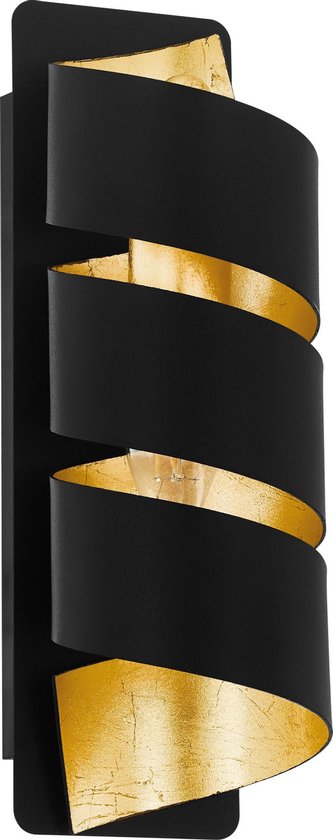 EGLO Elizondo Wandlamp - E14 - 27 cm - Zwart/Goud tweede kans