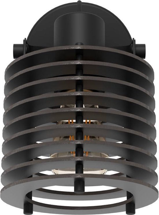 EGLO Segovia Spot - E27 - 13 cm - Zwart - Staal/Hout tweede kans