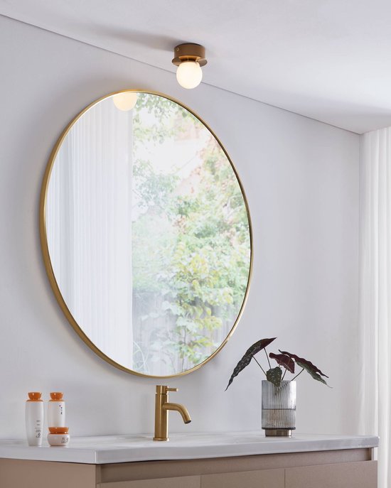 EGLO Mosiano Wandlamp - Plafondlamp - Spiegellamp - Badkamer - LED - Ø 11 cm - Goud/Wit