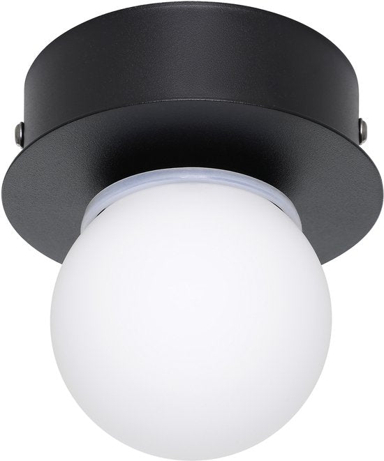 EGLO Mosiano Plafondlamp - Wandlamp - Badkamer - LED - Ø 11 cm - Zwart/Wit Tweede kans