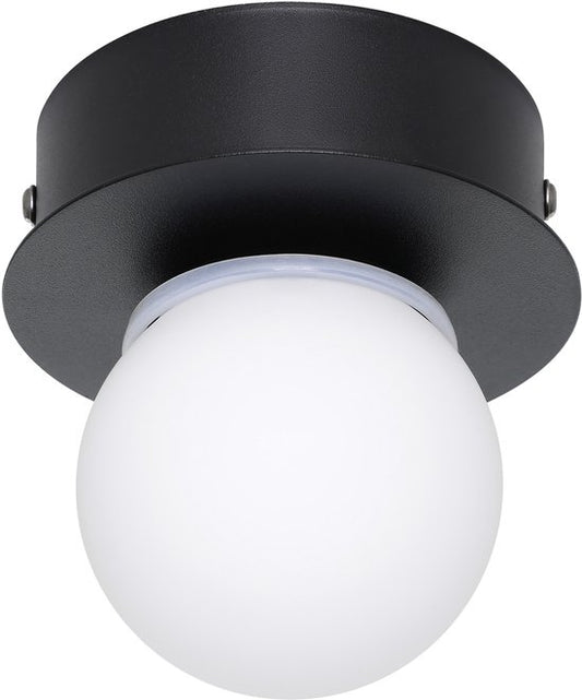 EGLO Mosiano Plafondlamp - Wandlamp - Badkamer - LED - Ø 11 cm - Zwart/Wit Tweede kans