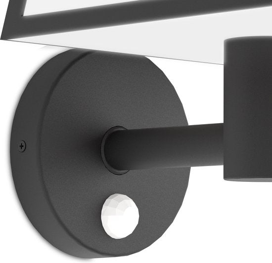 EGLO Altilia Solar Wandlamp Buiten - zonne-energie - LED - 20 cm - Zwart/Wit Tweede kans