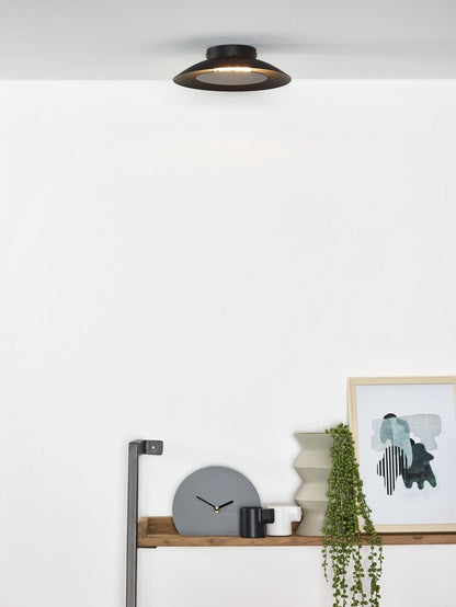 Lucide FOSKAL - Plafonnière (Plafondlamp) - Ø 21,5 cm - LED - 1x6W 2700K - Zwart