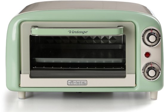 Ariete 3919/04 - Vintage - mini oven - camping oven - 10 liter - timer - instelbare temperatuur van 80 tot 230°C - groen