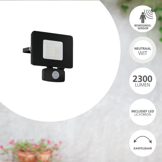 EGLO Faedo 3 Wandlamp Buiten - LED - Bewegingssensor - 14 cm - Zwart tweede kans