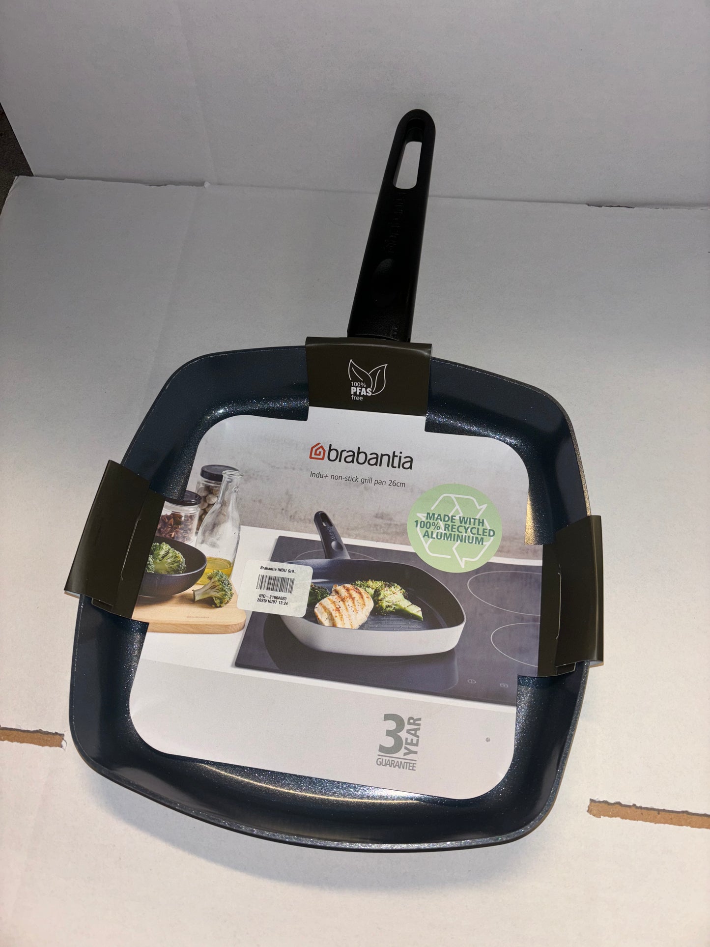Brabantia INDU+ Grillpan - Ø 26 cm -keramische antiaanbaklaag – 100% gerecycled Aluminium Tweede kans