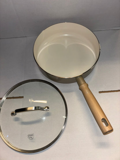 GreenChef Nordics keramische inductie hapjespan met deksel 24cm/3.1L - PFAS-vrij - Inductie pan - Inductie hapjespan - Vaatwasserbestendig Tweede kans