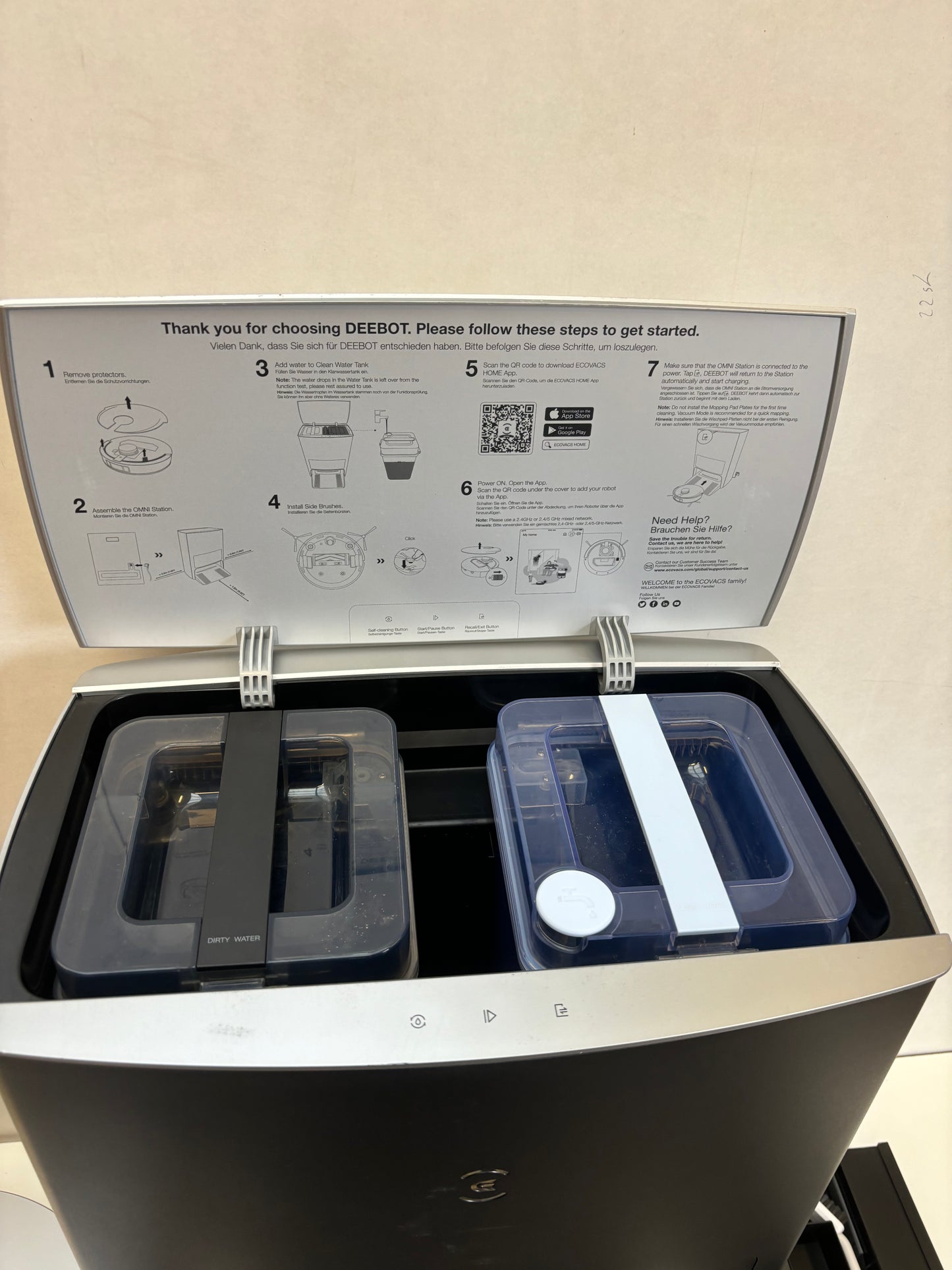 Refurbished Ecovacs X1 OMNI - Robotstofzuiger + Automatische Leegmaakstation - Actief Dweilsysteem