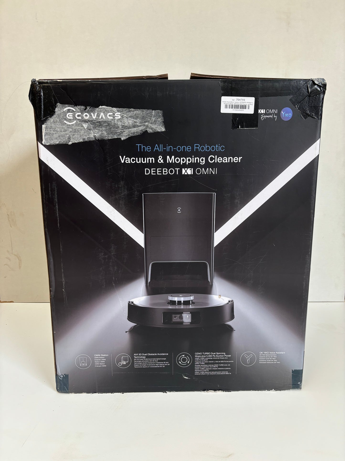 Refurbished Ecovacs X1 OMNI - Robotstofzuiger + Automatische Leegmaakstation - Actief Dweilsysteem
