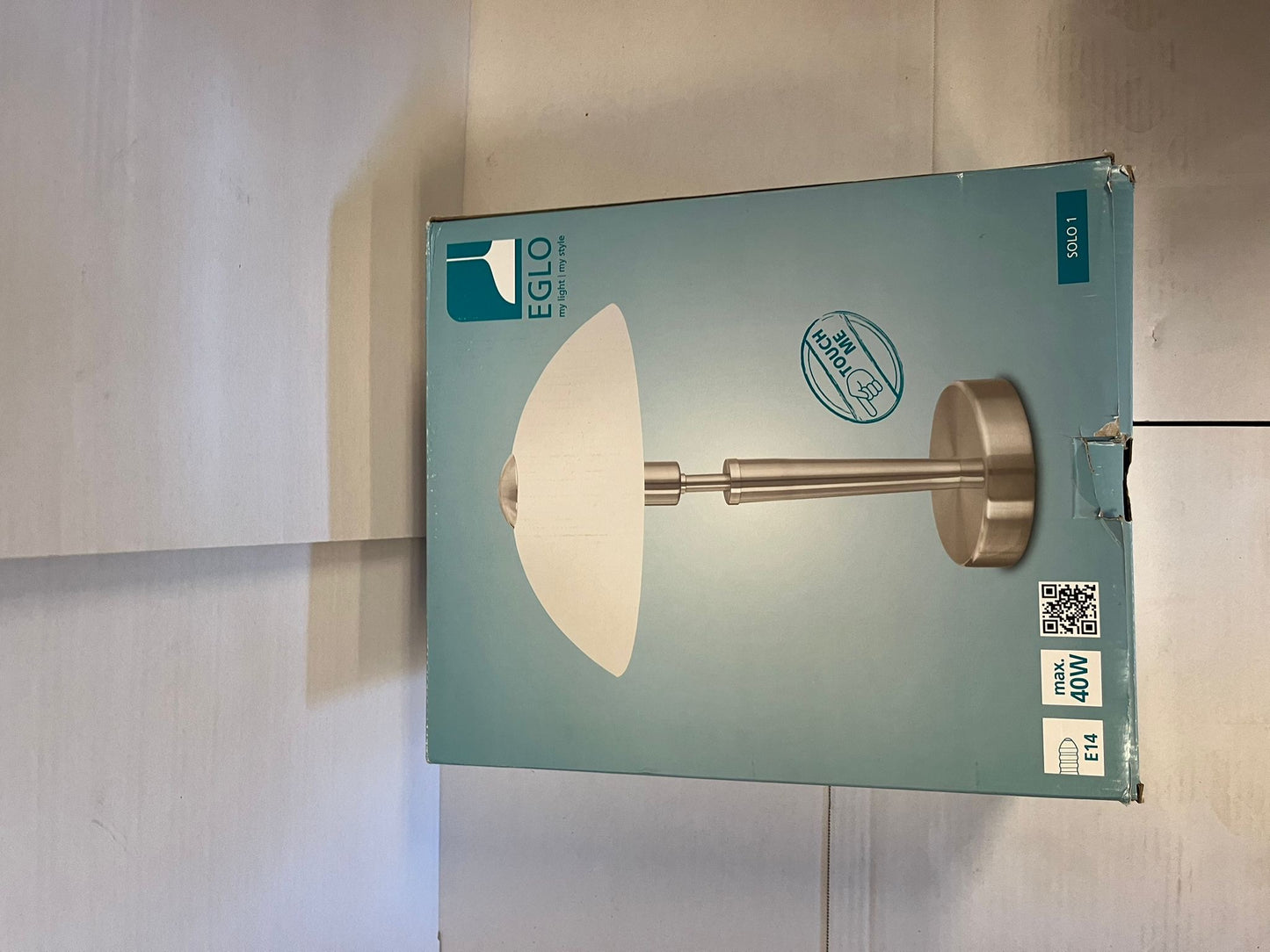 EGLO Solo 1 Tafellamp - E14 - 26 cm - Grijs/Wit - Dimbaar Tweede kans