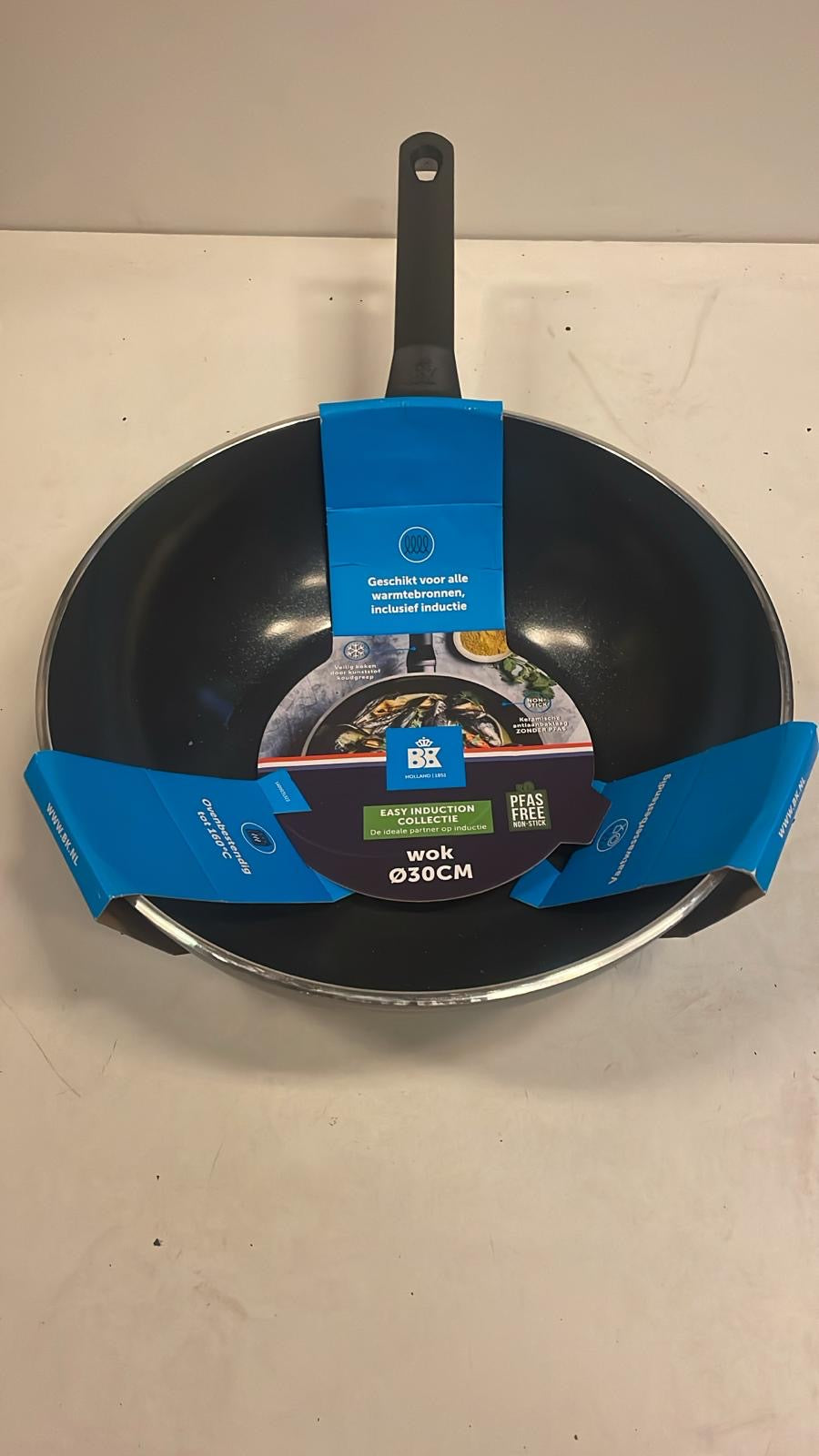 BK Easy Basic Keramische Antiaanbaklaag Wokpan zonder deksel Ø30cm - 4.2L - PFAS-vrij - inductie wokpan