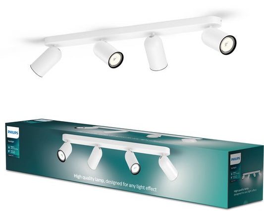 Philips Pongee opbouwspot - 4-lichts - wit tweede kans
