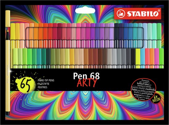 STABILO Pen 68 - Premium Viltstift - ARTY Set - Met 65 Kleuren