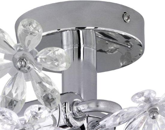 REALITY FLOWER Wandlamp - Chroom - excl.2x E14 - Bloemen in helder en Multikleur