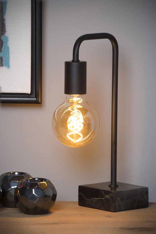 Lucide LORIN - Tafellamp - 1xE27 - Zwart