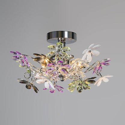 REALITY FLOWER Wandlamp - Chroom - excl.2x E14 - Bloemen in helder en Multikleur