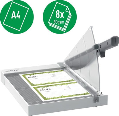 Leitz Precision Home Snijtafel A4 met Mesbeveiliging voor Thuis - Snijdt tot 8 A4-Vel - Antraciet