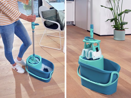 Leifheit Clean Twist M vloerwisser Ergo mobiel - dweil set compleet systeem met wieltjes - 33 cm - 6 liter Tweede kans