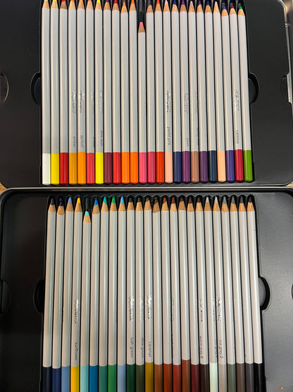Winsor & Newton 0490014 Studio Collection Kleurpotloden Set 48 stuks – Dikcores Wax-Based Tekenpotloden in Metalen Blik